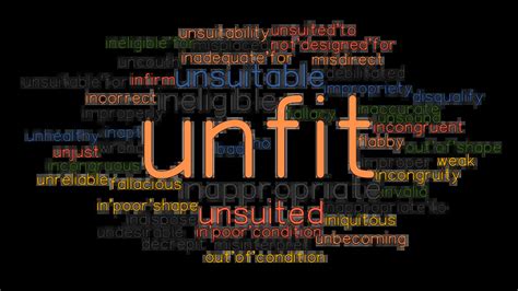 unfite|another word for unfit.